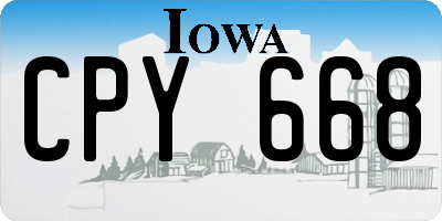 IA license plate CPY668
