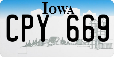 IA license plate CPY669