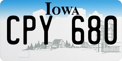 IA license plate CPY680