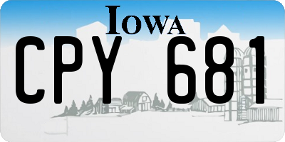 IA license plate CPY681