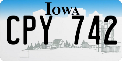 IA license plate CPY742