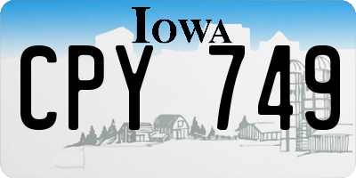 IA license plate CPY749