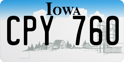IA license plate CPY760