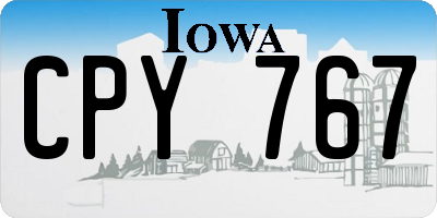 IA license plate CPY767
