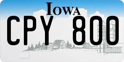 IA license plate CPY800