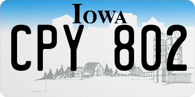 IA license plate CPY802