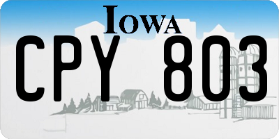 IA license plate CPY803