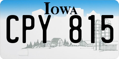 IA license plate CPY815