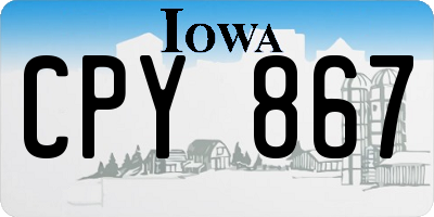 IA license plate CPY867