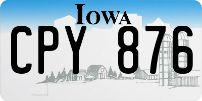 IA license plate CPY876