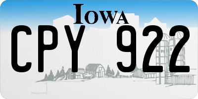 IA license plate CPY922