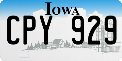 IA license plate CPY929