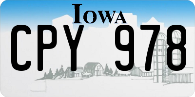 IA license plate CPY978