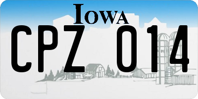 IA license plate CPZ014