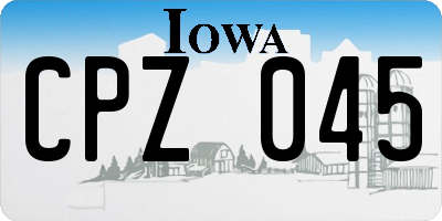 IA license plate CPZ045
