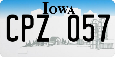 IA license plate CPZ057