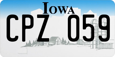 IA license plate CPZ059