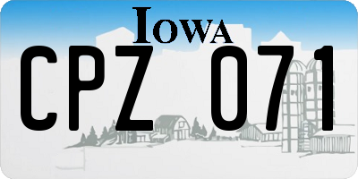 IA license plate CPZ071