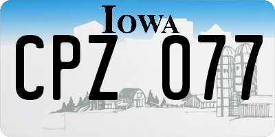 IA license plate CPZ077