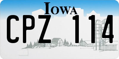 IA license plate CPZ114