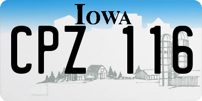 IA license plate CPZ116