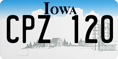 IA license plate CPZ120