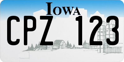 IA license plate CPZ123