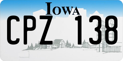 IA license plate CPZ138