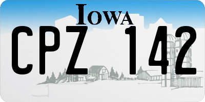 IA license plate CPZ142