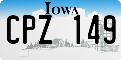 IA license plate CPZ149