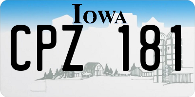 IA license plate CPZ181
