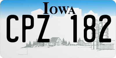 IA license plate CPZ182
