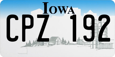 IA license plate CPZ192