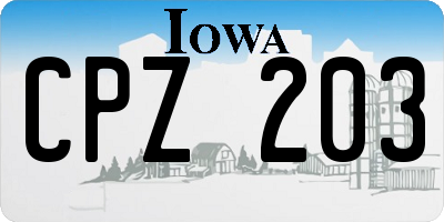 IA license plate CPZ203