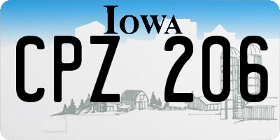 IA license plate CPZ206