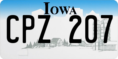 IA license plate CPZ207