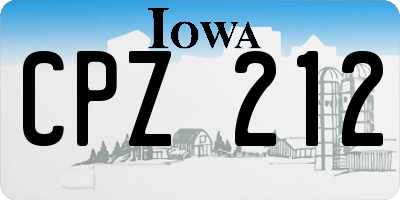 IA license plate CPZ212