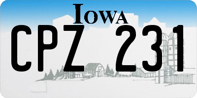 IA license plate CPZ231