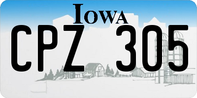 IA license plate CPZ305