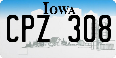 IA license plate CPZ308