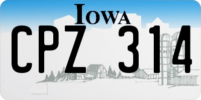 IA license plate CPZ314
