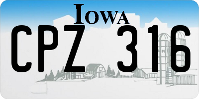 IA license plate CPZ316