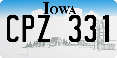IA license plate CPZ331