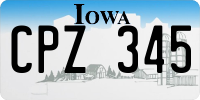 IA license plate CPZ345