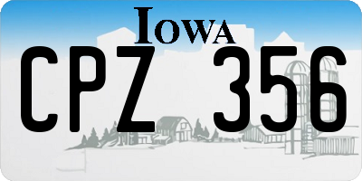 IA license plate CPZ356