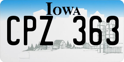 IA license plate CPZ363