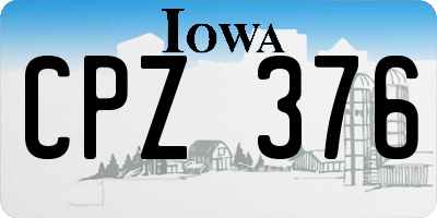 IA license plate CPZ376