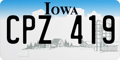 IA license plate CPZ419