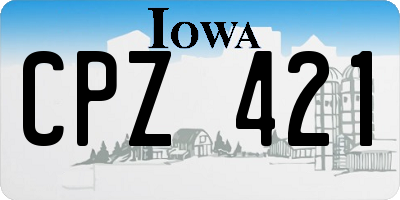 IA license plate CPZ421