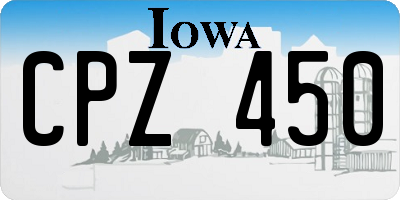 IA license plate CPZ450